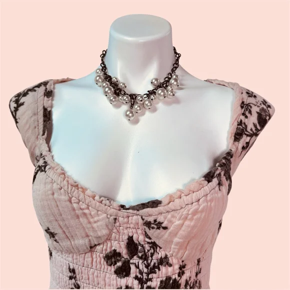 Free People Forget Me Not Midi Maxi Dress Peach Gray XS - Picture 5 of 12